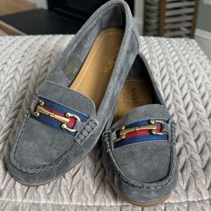 New Coach and Four Suede Loafers with Gold Horse-bit Hardware Italy 6.5